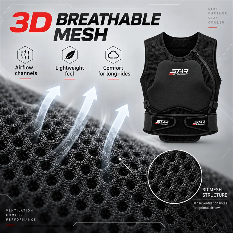 SFK製、バイク用ライダーベスト。ソフトアーマー、胸部と背部 - Quality Motorcycle Gear のレビューと価格