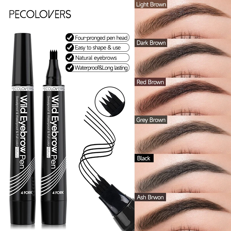 5 Color 4 Forks Eye Brow pencil Natural Matte Liquid Tint Makeup Lasting Waterproof Eyebrow Tattoo Smudge-proof Cosmetic