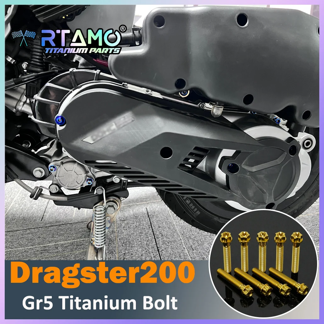 RTAMO Gr5 Titanium Bolts Motorcycle Rear Shock Engine Oil Bolt Rear Axle Nut Brembo Caliper Screw Fit for ITALJET Dragster200