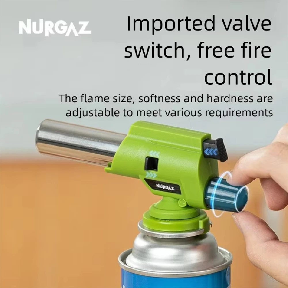 Butane Torch Portable Culinary Kitchen Adjustable Soft Hard Flame 1300C for BBQ Camping Baking Welding Soldering 360 Invertible