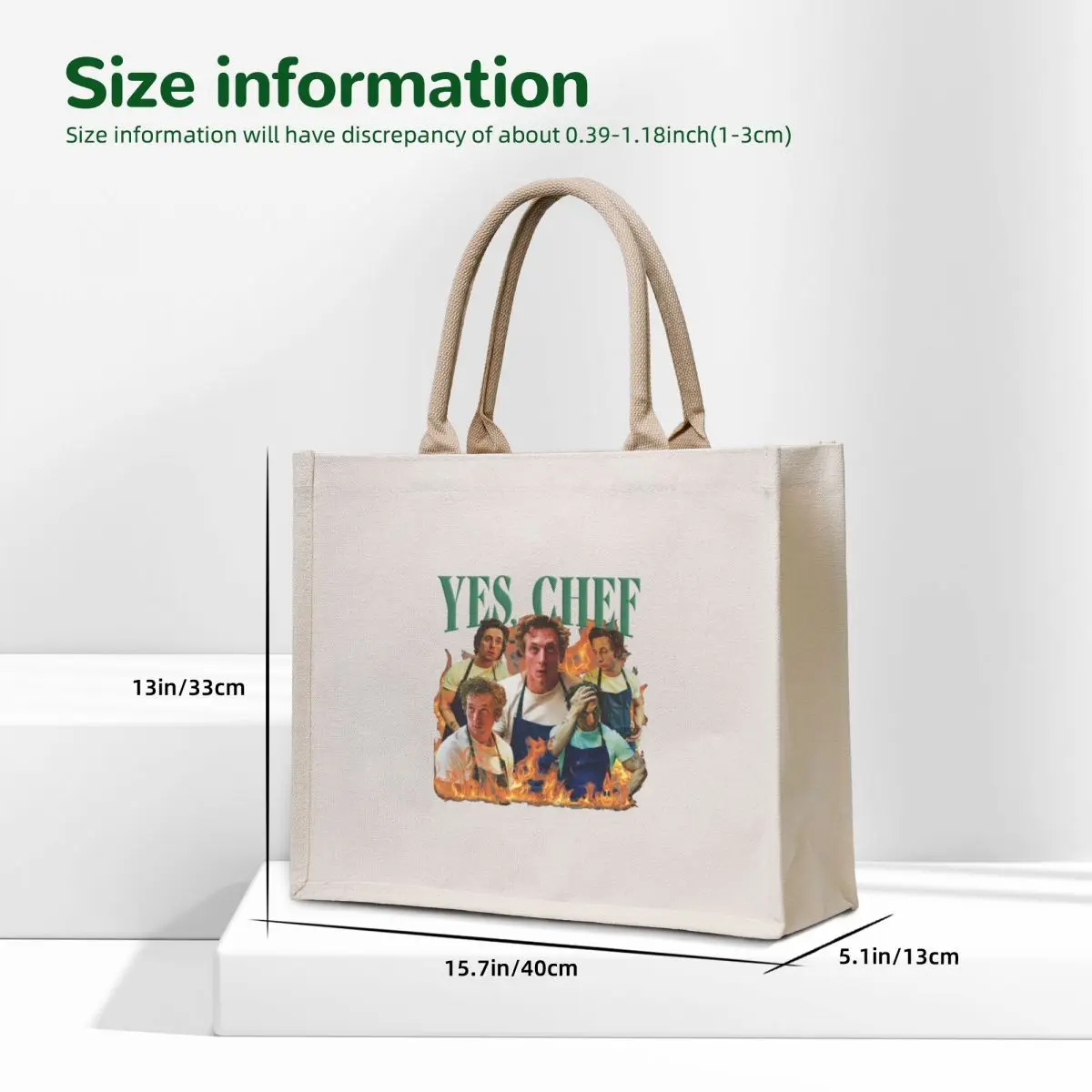 Yes Chef Jeremy Allen White The Bear Tv Show Tote Bag large size bags canvas tote hand bag