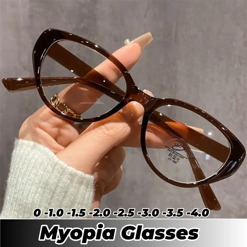 Mode Cat Eye Minus Anblick Brillen Neue Trend High Definition Myopie Gläser Anti blaues Licht Spetacle Computer Brillen