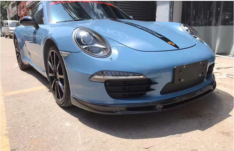 Suitable for Porsche 911 991 Carrera & Carrera S 2012 2013 2014 2015 Carbon fiber front bumper chin lip view 5