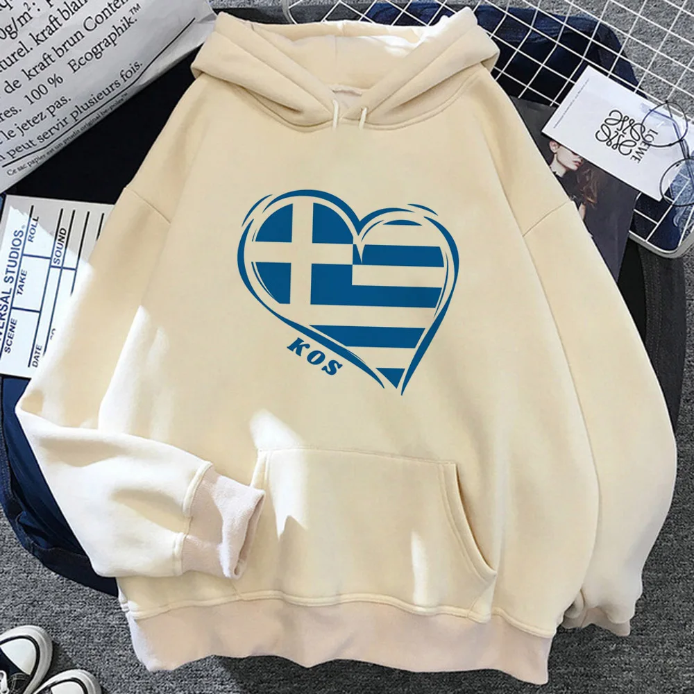 Greece hoodie casual wear Y2K youthful streetwear clothes for teens patterned women tracksuits anime streetwear