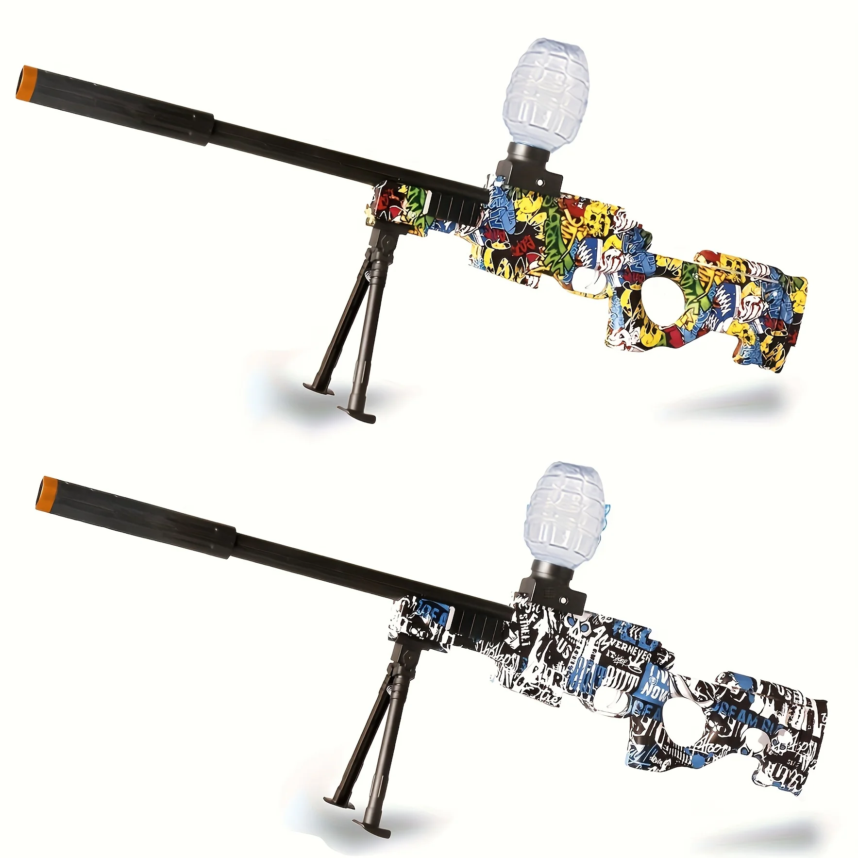 AWM Mini elektrische blaster, 27,6 inch, hoge snelheid automatische splatterblaster met beugel, oplaadbaar splatterbalspeelgoed voor Summe