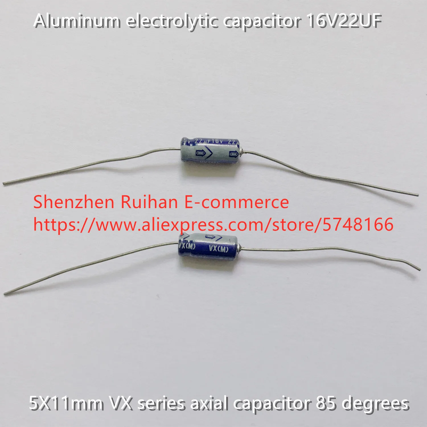 Original new 100% aluminum electrolytic capacitor 16V22UF 5X11mm VX series axial capacitor 85 degrees (Inductor)