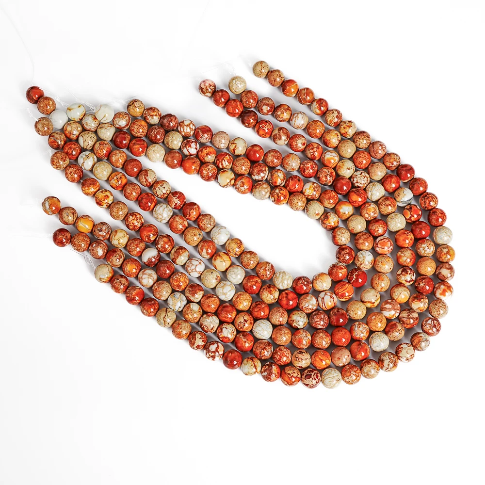 6/8/10mm Natural Red Jaspers Stone Beads Red Round Gemstone Beads For Jewelry Making DIY Bracelet Necklace Charms 15'' view 3