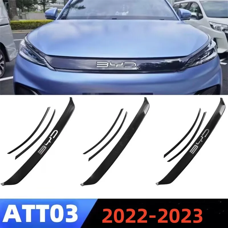 

Для BYD ATTO 3 Yuan Plus 2022 2023 ABS 3 STLYE передняя центральная сетчатая решетка, крышка радиатора, накладка, украшение
