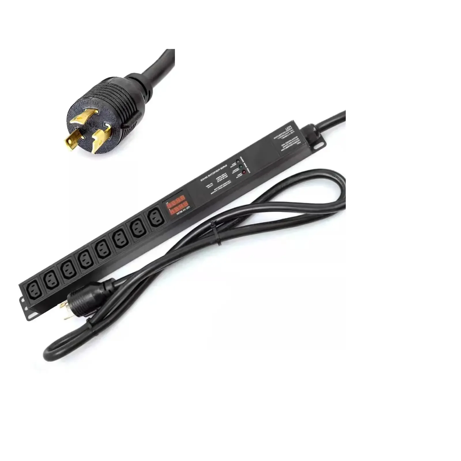 L6-30P Ochrona przeciwprzepięciowa PDU 240 V 30 A 7200 watów 8(C13) gniazd PDU Bezpieczna, skalowalna listwa zasilająca jednostki dystrybucji zasilania