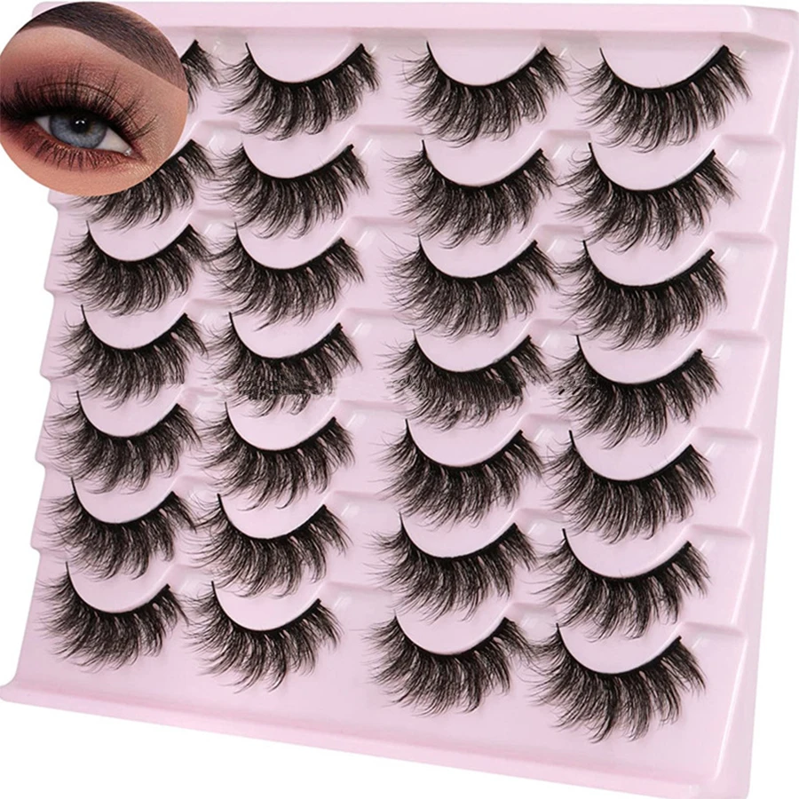 ขนตาปลอมเลียนแบบสูง 14 คู่ ขอบโค้งสามมิติ ขนตาปลอมหนาและยุ่ง เพิ่มวอลลุ่มและค