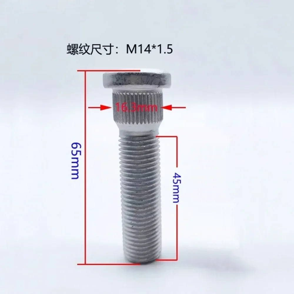 1 adet Ekstra Uzun Tekerlek Göbeği Spline Cıvata Vidaları M14x1.5 | Tırtıllı Çap 16,3 mm | Uzunluk 53/65/72mm