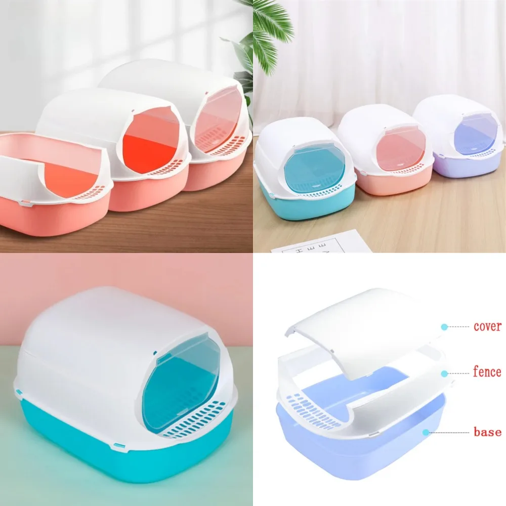 

Convenient, Spillproof, and Odor-Free Plastic Cat Sandbox - Fully Enclosed and Pleasant Anti-Splash Litter Box for Kittens - Ide