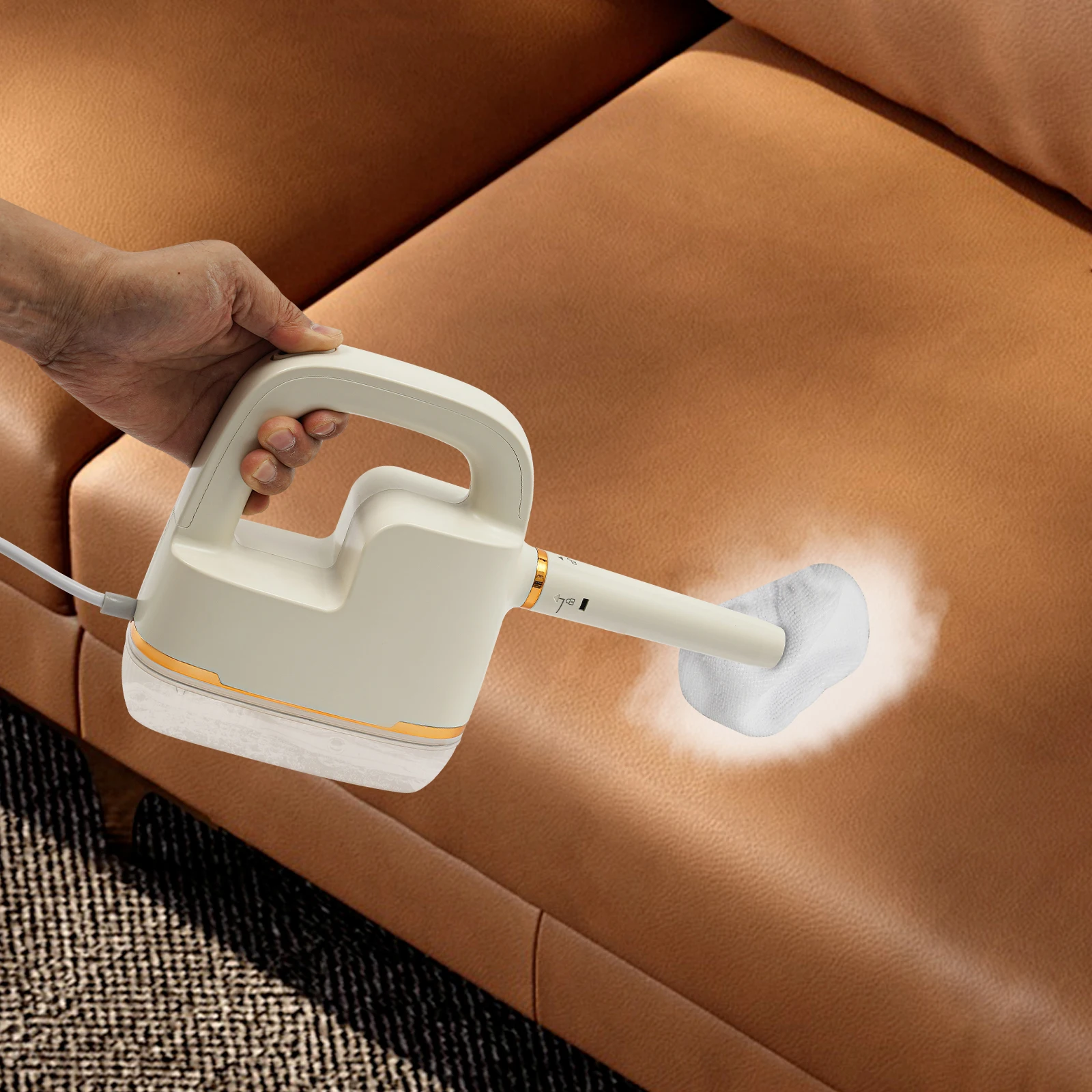 منظف بخار محمول بقدرة 1800 وات مع شاشة ديجيتال، 6 تروس، منظف بخار بدرجة حرارة عالية قابل للتعديل لداخل السيارة، المنزل 110 فولت