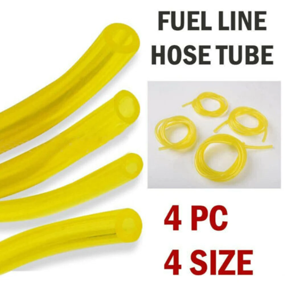 4PCS Petrol Fuel Gas Line Pipe Hose Petrol Line For String Trimmer Chainsaw Saw Blower Grass Cutter Brushcutter Fittings