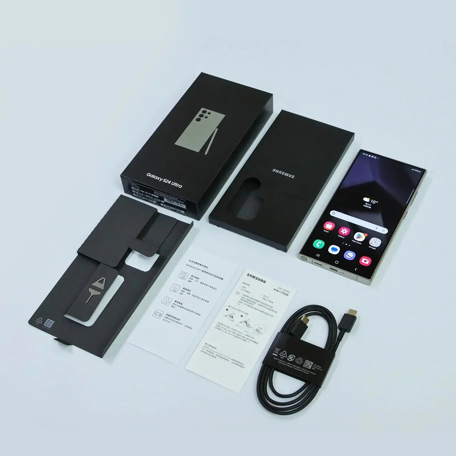 هاتف Samsung Galaxy S24 Ultra 5G مقاس 6.8 بوصة ديناميكي LTPO AMOLED ROM 256/512GB RAM 12GB Snapdragon NFC هاتف محمول AI أصلي