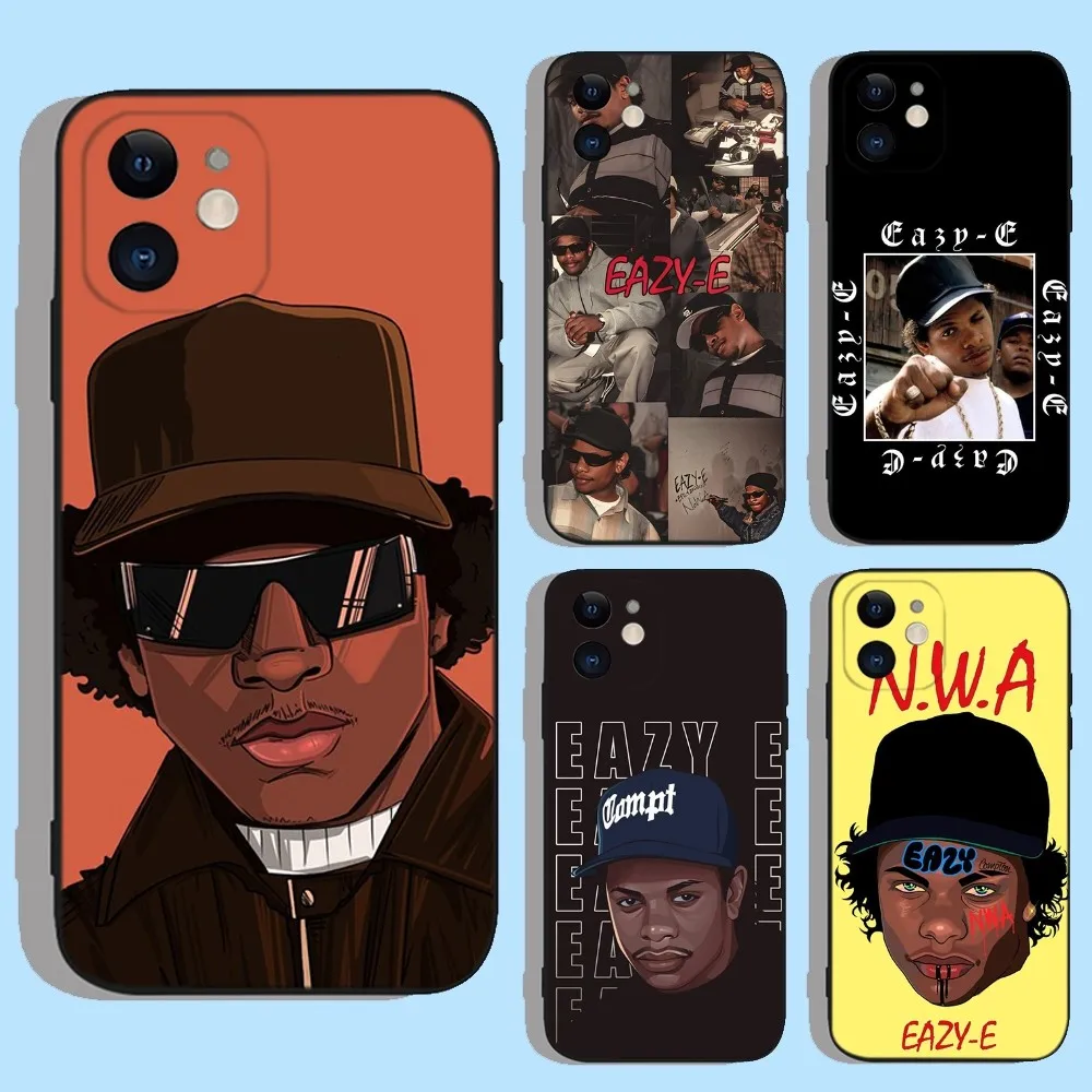 E-Eazy E Rapper Phone Case For Apple iPhone 15,14,13,12,11,XS,XR,X,8,7,Pro,Max,Plus,mini Silicone Black Cover