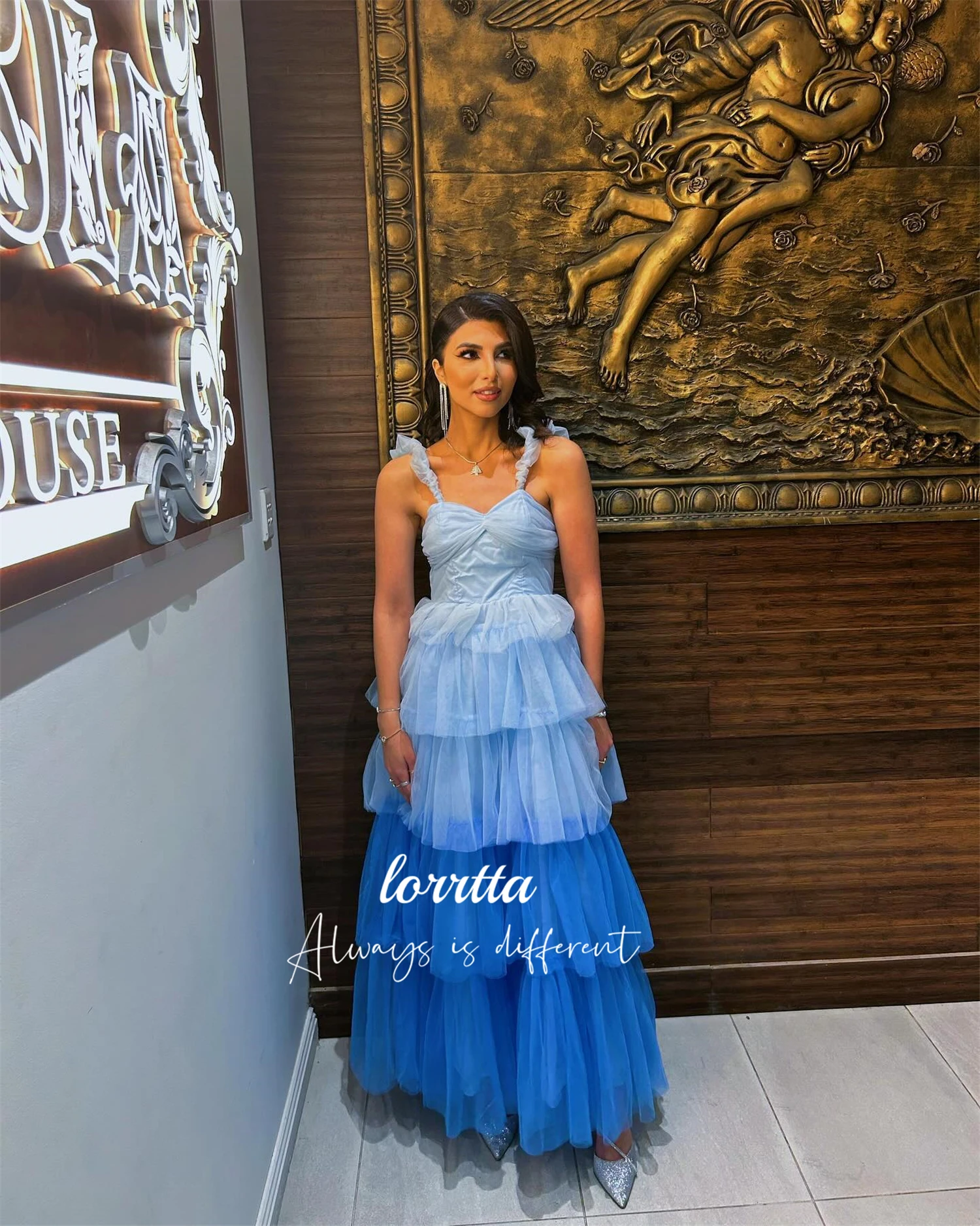 

Lorrtta Layered Mesh Prom Dress Party Graduation Gown Gradient Color Evening Dresses for Formal Occasions Luxury Elegant Woman