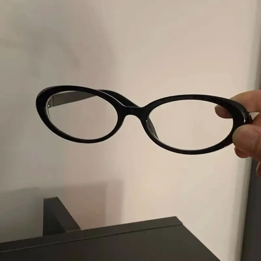 New Y2K Oval Frame Glasses Retro Outdoor Cat Eye Glasses Plain Glasses Computer Reading Goggles Anti-Blue Light Eyewears