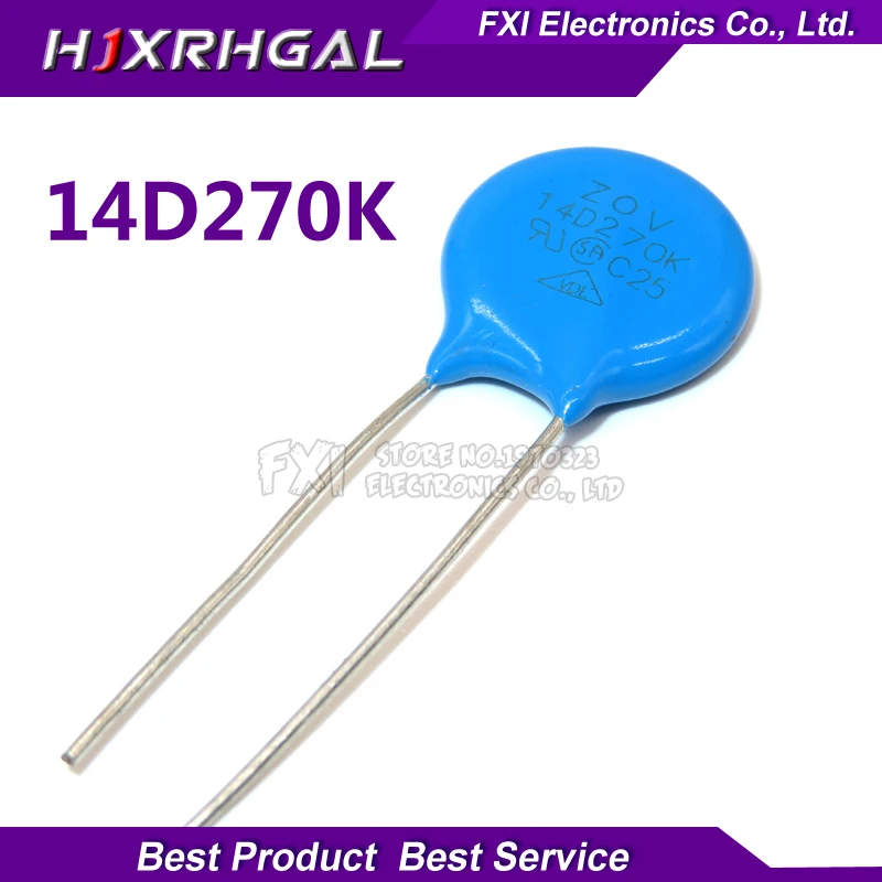 

10PCS 270K Piezoresistor 14D270K 27V Varistor Resistor