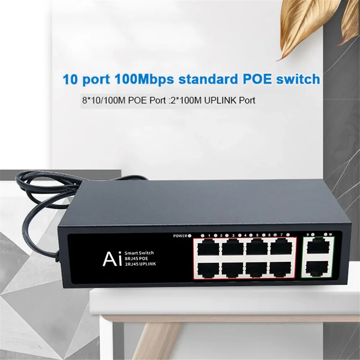 POE Switch 100Mbps Ethernet Switch POE Splitter IEEE 802.3af/At for IP Camera Wireless AP Wifi Router US Plug 6 Ports