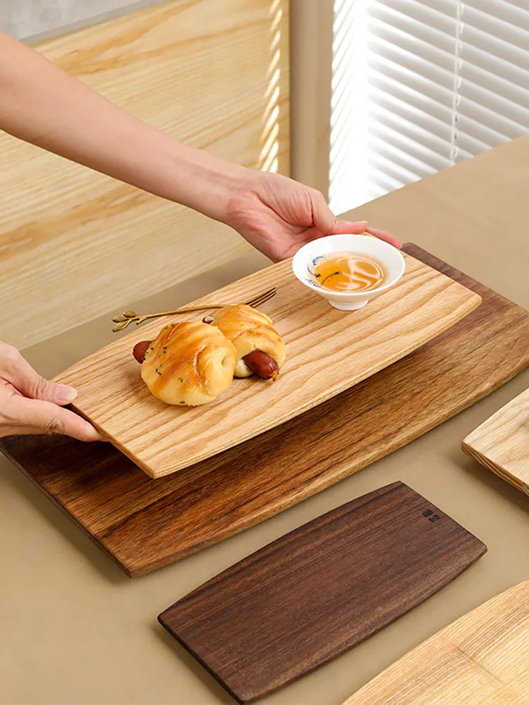 Wooden tray North American black walnut wooden tea tray Exquisite rectangular dinner Dim sum Solid wood coffee tray