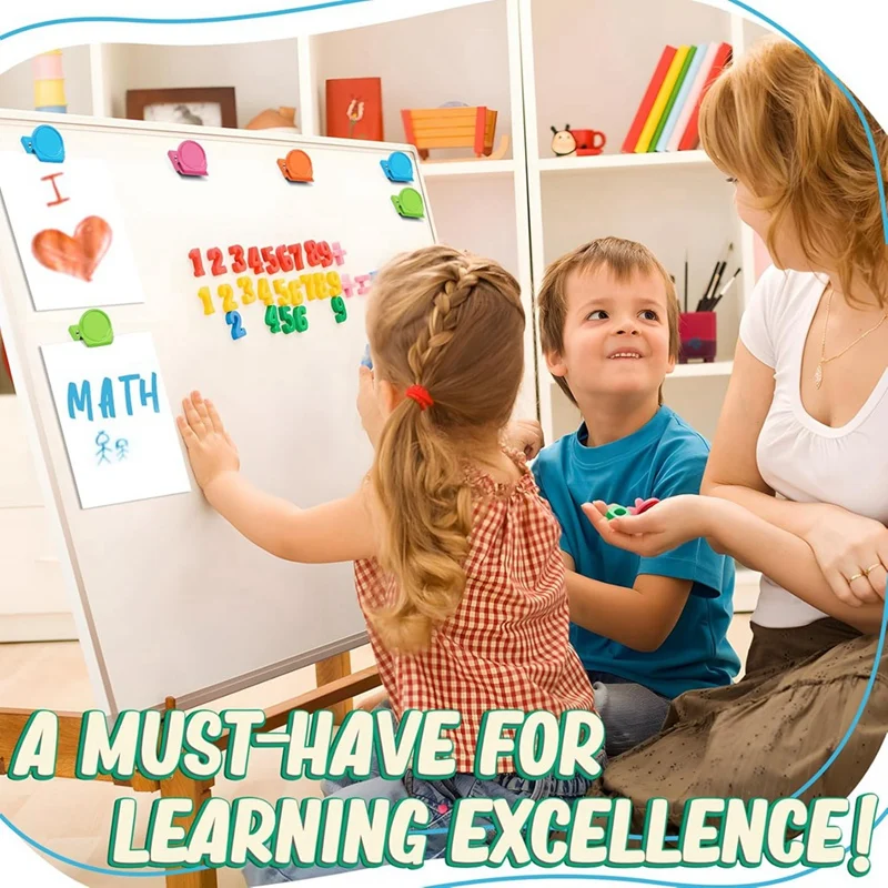 EF-Magnetic Clips, 24 Pcs Fridge Magnet Whiteboard Magnets, Metal Clips Refrigerator Magnets, Magnet Clips