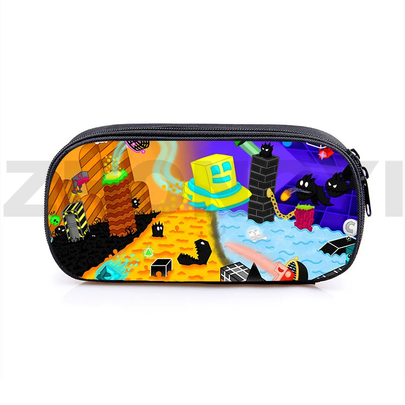 2023 Anime Geometry Dash 3D Print Pencil Case Fashion Canvas Cosmetic Cases Makeup Box Boys Girls Pencil Bag Kid School Supplies