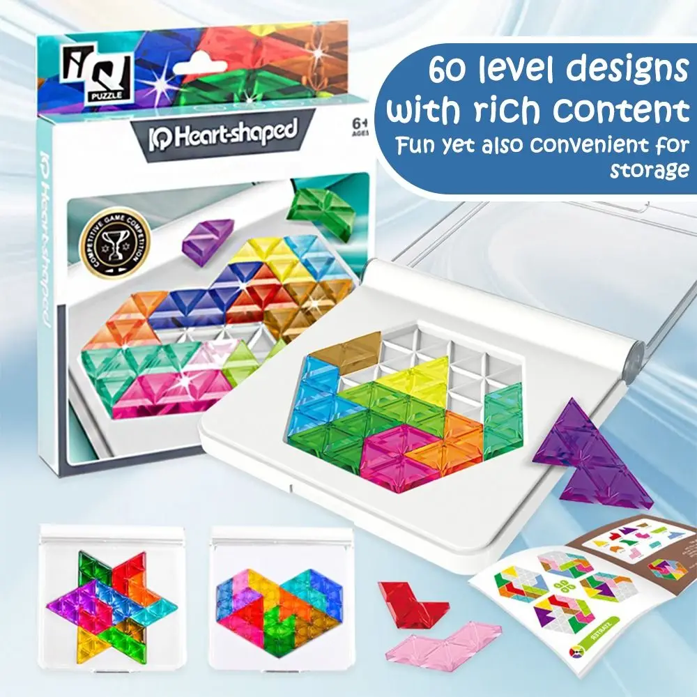 

Colorful Puzzle Blocks Skill Building Kids Gift 3D Puzzle Educational Game 60 Challenge Toy Modes Brain Teaser Game