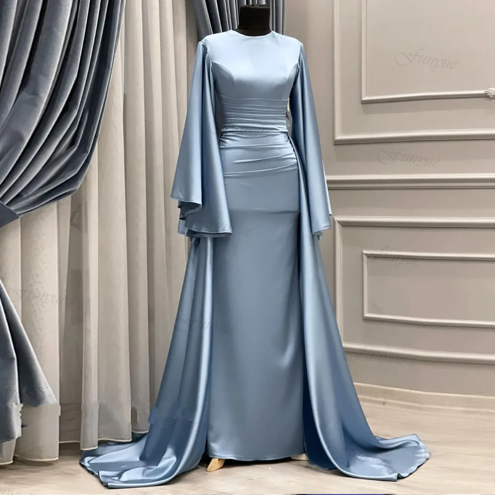 

Dubai Arabic Long Sleeves Evening Gowns for Women Muslim Formal Prom Wedding Party Dress 2024 Mermaid Vestidos De Noche