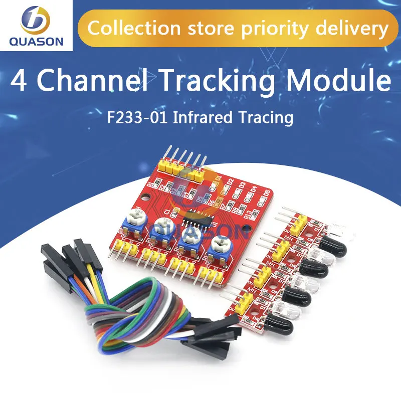 F233-01 Four-way infrared tracing / 4 channel tracking module / transmission line / obstacle avoidance / car / robot sensors