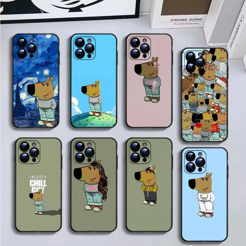 

Chill Guy Keep Calm Cartoon1 Phone Case For iPhone16,15,14,13,12,11 Plus,Pro Max,XS,X,XR,SE,Mini,8,7,Soft Black Cover