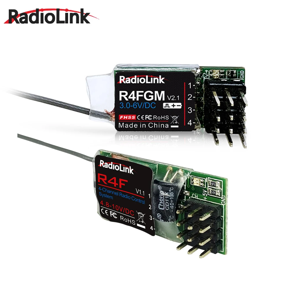 Radiolink R4F/ R4FGM (con giroscopio) ricevitore PWM 4CH 2.4Ghz gamma 400m compatibile RC6GS/ RC4GS/ FC8X/ T8S/ T8FB per barca per auto RC