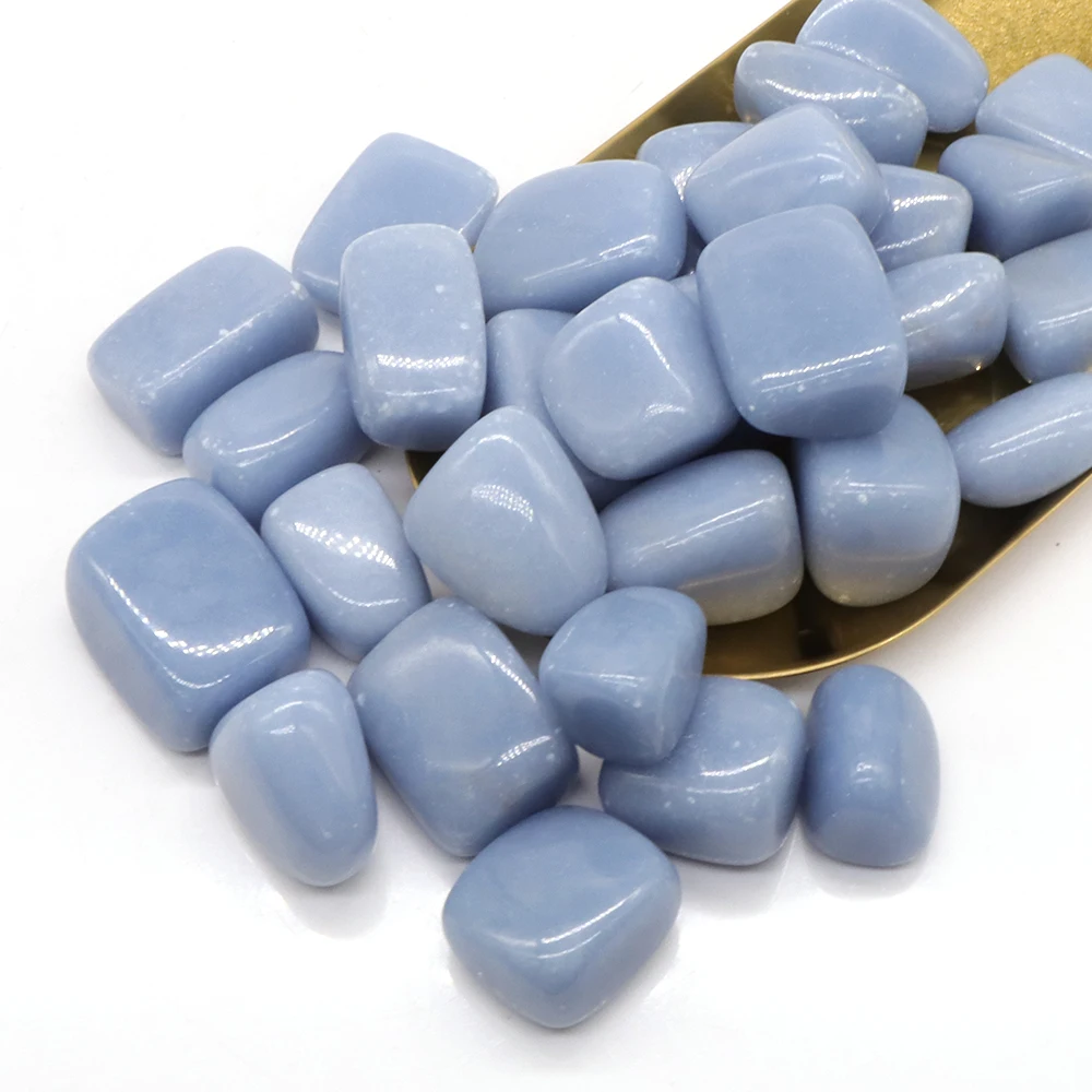 

Natural Bulk Crystal Stone Blue Angelite Reiki Healing Polished Energy Chakra Bead Gravel Specimen for Aquarium Collection