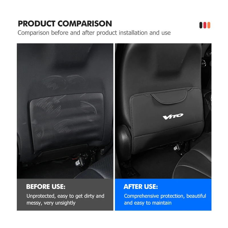 Car Seat Child Anti-kick Storage Bag Mat Accessories Universal For Mercedes Benz W124 W203 VITO Sprinter Viano V-Class R-Class view 2