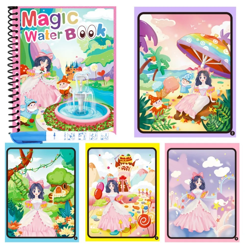 New Children Magic Book Reusable Animal Watercolor Painting Book DIY Coloring Books Education and Learning