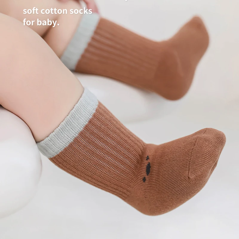 3 pcs/set New Cotton Socks For Newborn Kids Spring Cute Striped Baby Socks Infant Boys Girls Autumn Soft Boneless Socks 0-8Y