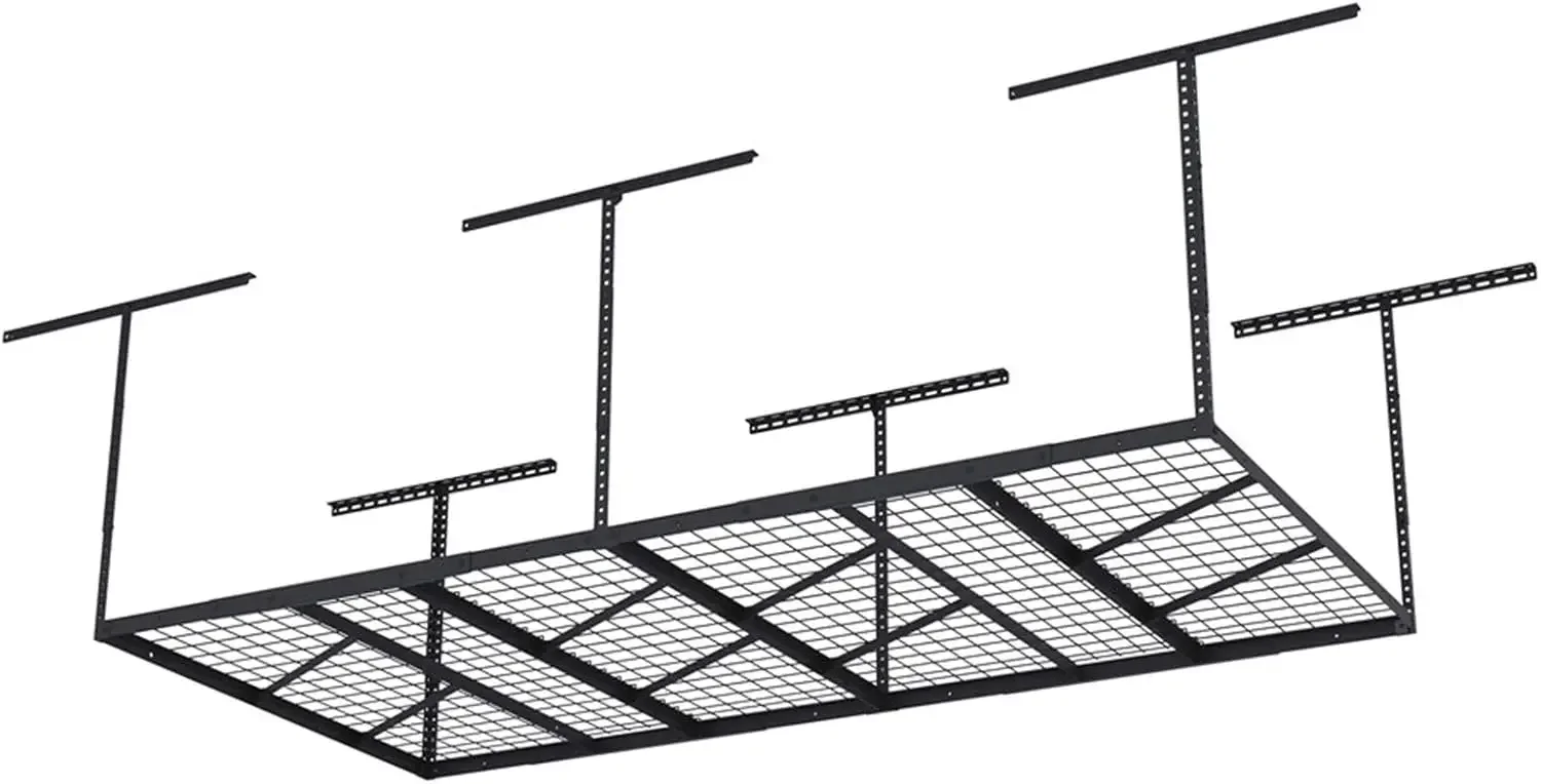 Pro 4x8 Overhead Garage Storage Rack,Adjustable Garage Storage Organization Systerm,Heavy Duty Metal Garage Ceiling