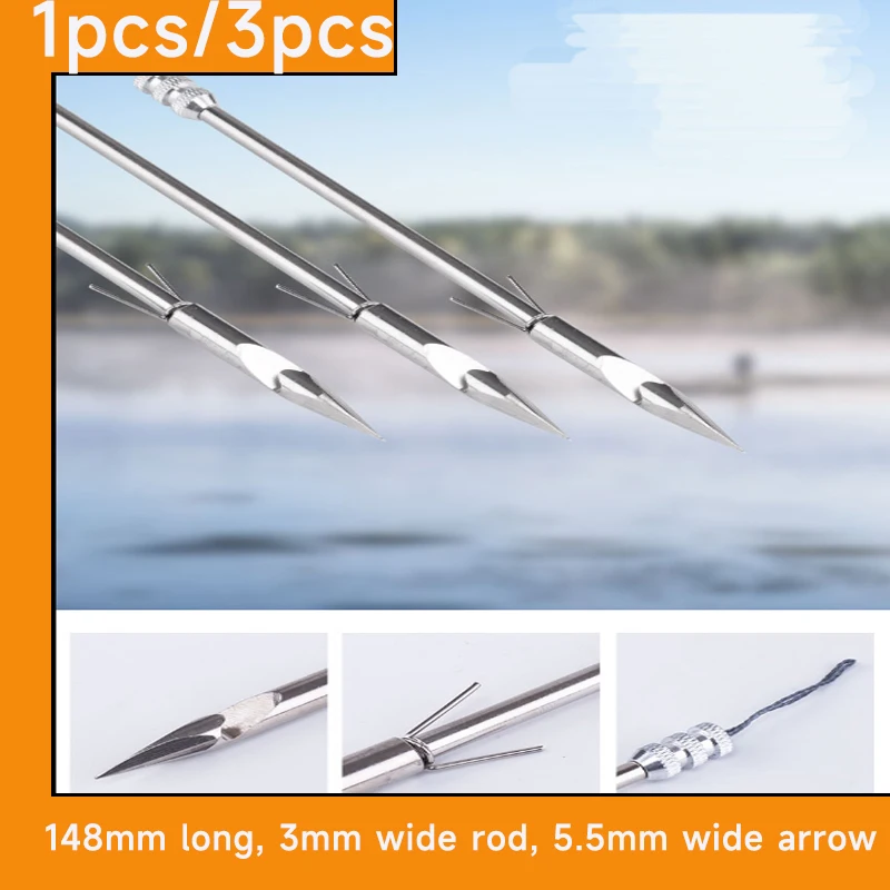 Fishing Tools  1/3pcs Dart Slingshot Powerful Deep Water Fish Darts Shooting Fishing Arrows Shooting Hunting Broadhead Arrowhead