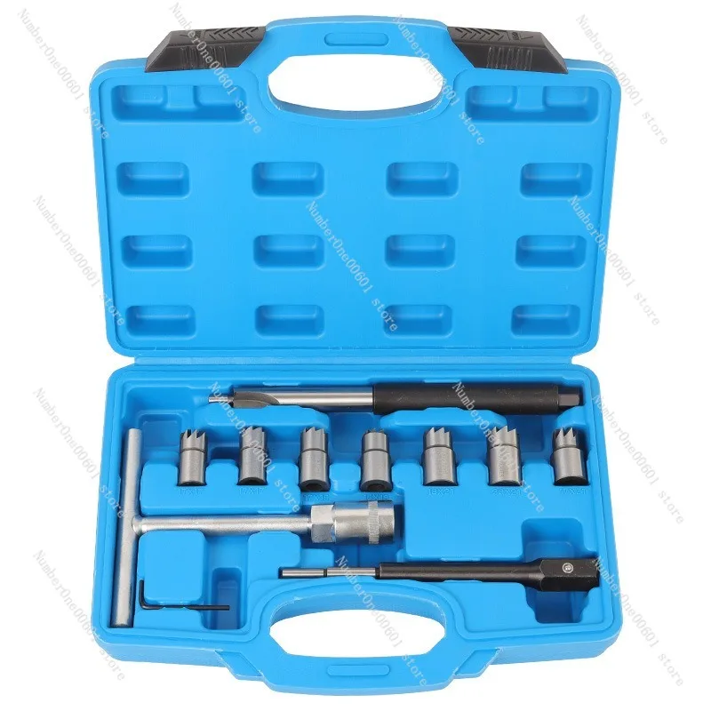 Diesel Injector Seat Reamer Set Carbon Cleaning Tool for Valve Seat 6 to 17 Piece Kit view 5