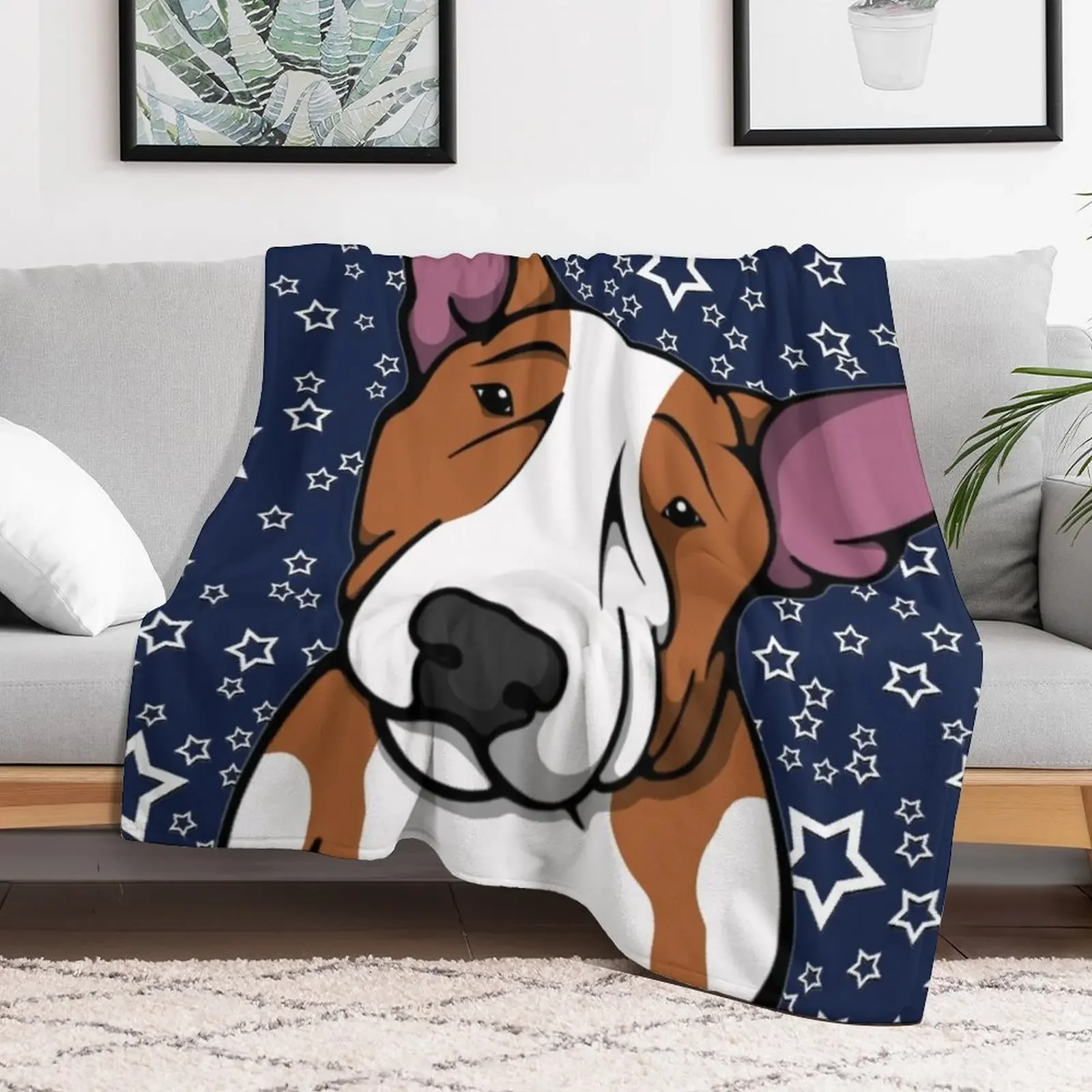 Starry English Bull Terrier Throw Blanket For Baby Designers Furry Blankets