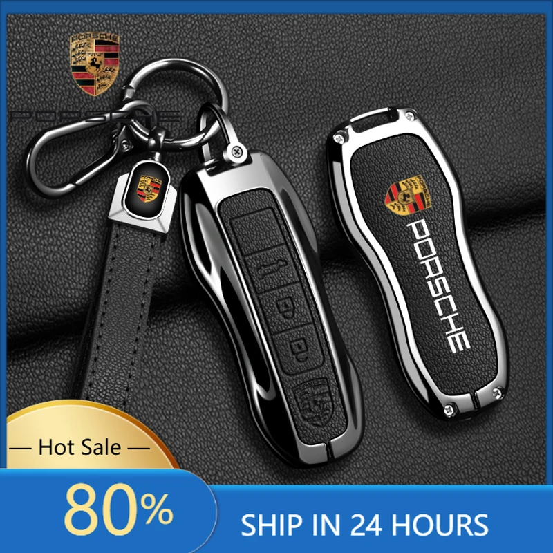 

Наклейки для интерьера автомобиля Porsche: металлический кожаный чехол-накладка на 3/4-кнопочный ключ, держатель для пульта ДУ для Porsche Panamera Cayenne 971 9