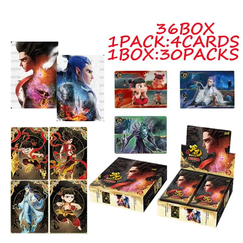 Kayou Official Ne Zha The Devil's Child Churns The Sea Lingyan Pack Vol.3 Trading Card 36 Boxes Full Booster Case Bulk Supply