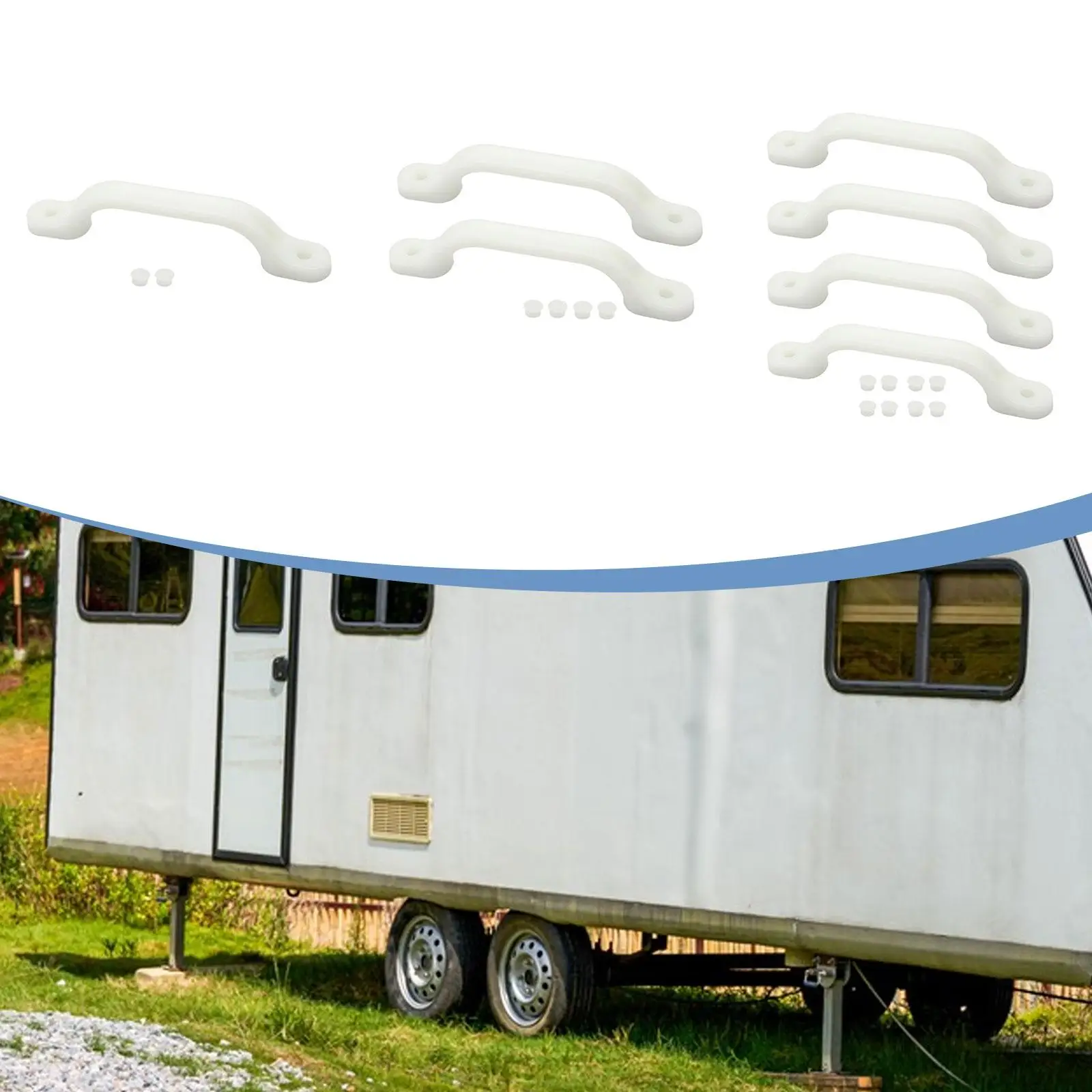 

RV Grab Door Handle Weatherproof Entry Assist Bar Universal Plastic Mount for Camper Trailer Motorhome Bath