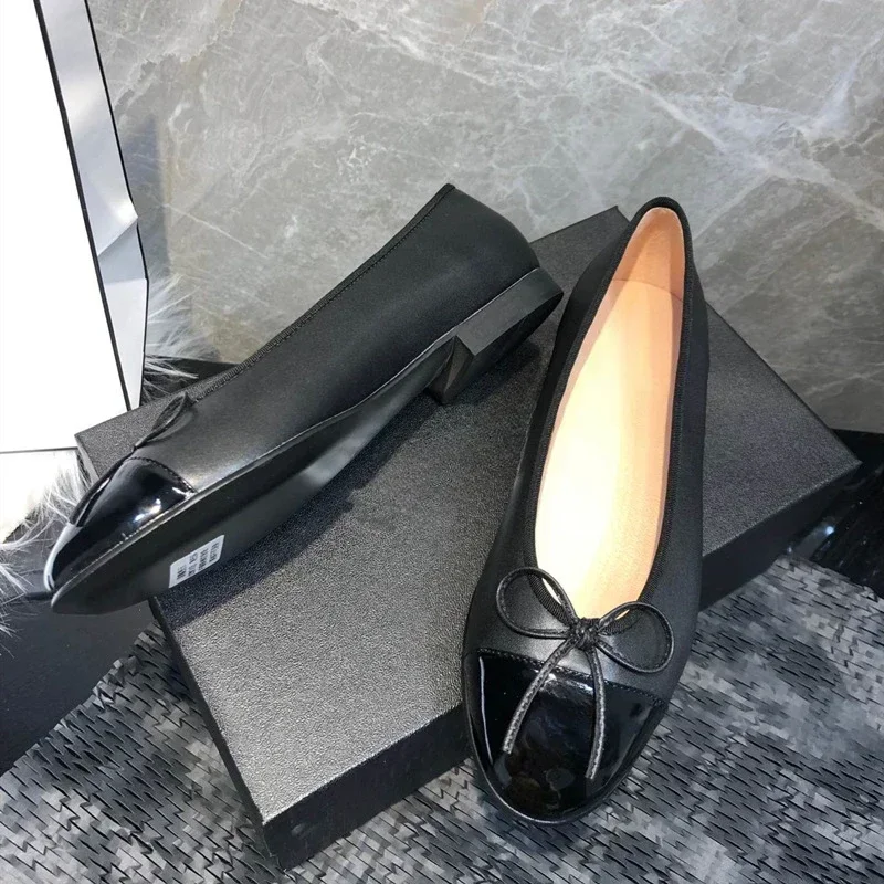 جولة اصبع القدم الباليه الشقق للنساء ، أحذية الرقص عارضة مريحة ، ربطة عنق حلوة ، جودة عالية ، حجم كبير 34-42