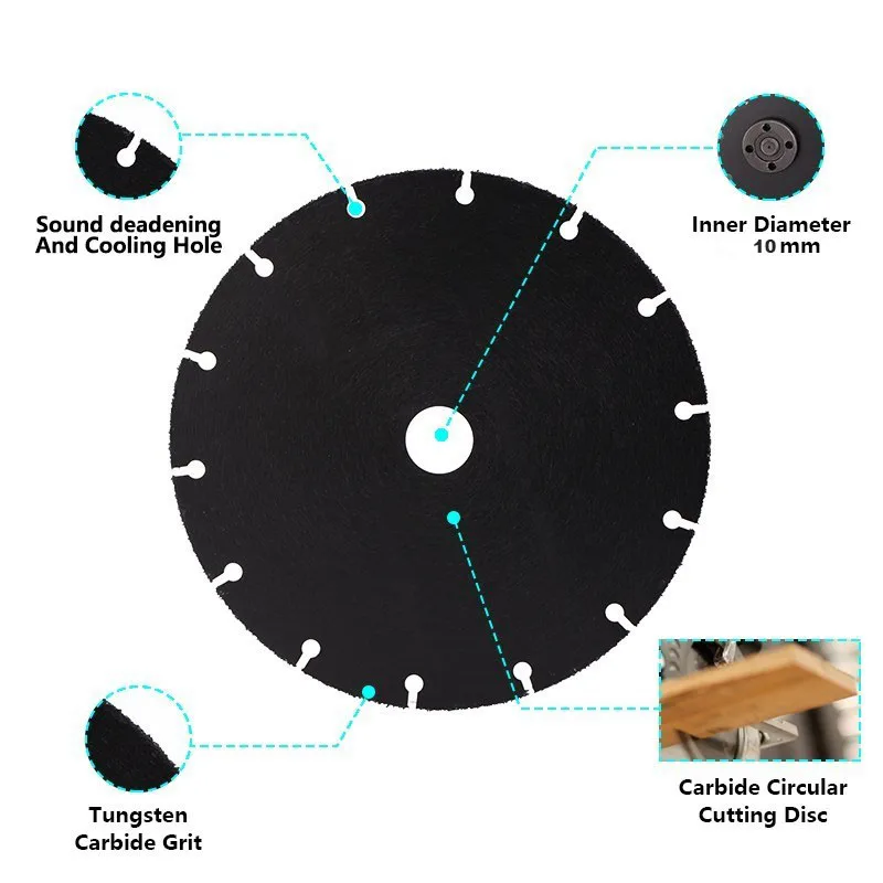 ICARETS-진공 납땜 텅스텐 카바이드 76mm 목재 절단 디스크, 플라스틱 PVC 파이프 톱날, 앵글 그라인더용 다목적 도구 전동 공구