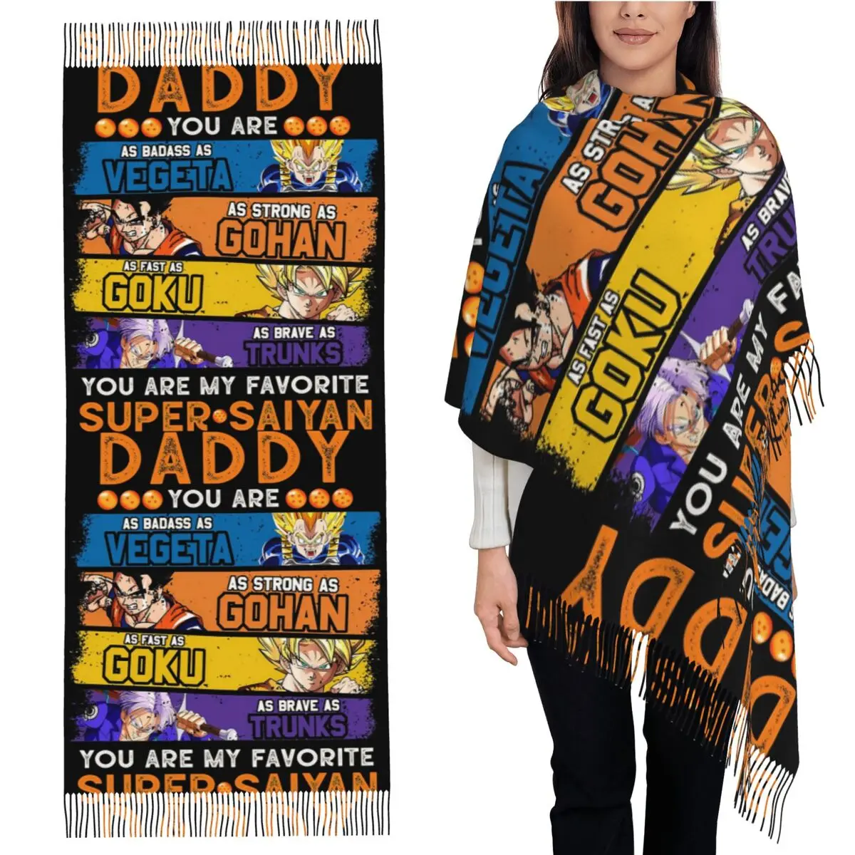

Daddy Dragonball Daddy You Are My Favorite Scarf Tassel Scarves for Women Shawls and Wraps Large Fall Winter Shawl Wrap