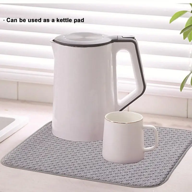 Dish Drying Pad Slip Resistant Dishwashing Mat Waterproof Sink Mats Microfiber Kitchen Counter Mat Quick Dry Kitchen Accessories