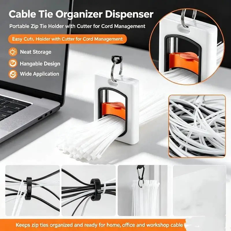 1Pcs Lightweight Plastic Cable Holder Reusable Glow In Dark Zip Tie Organizer Stain Sand Resistant