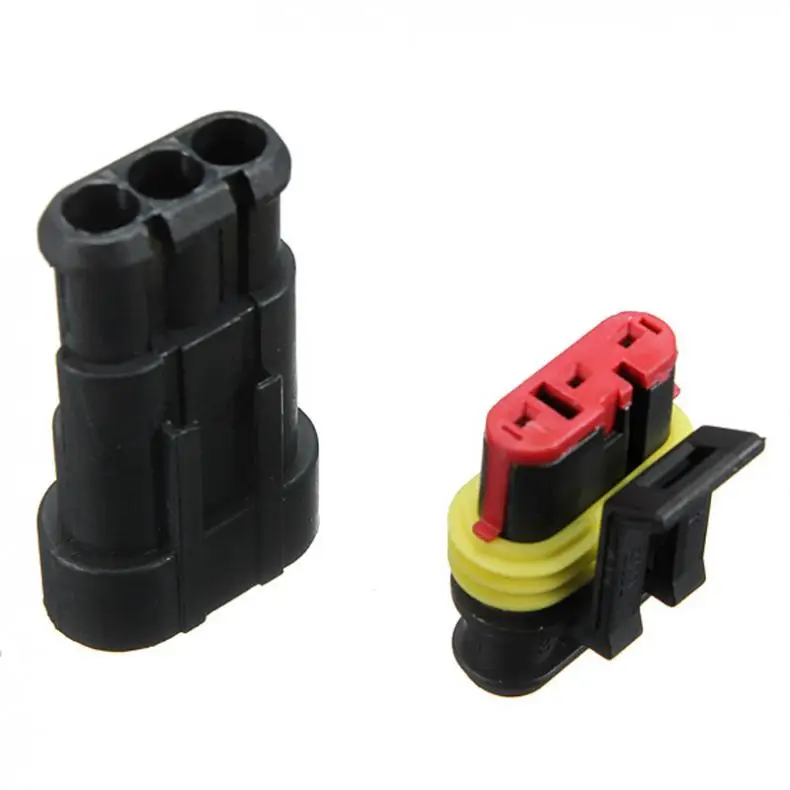 Car Part 3 Pin Way Sealed Waterproof Electrical Wire Auto Connector Plug Set Male to Female Wire Connector