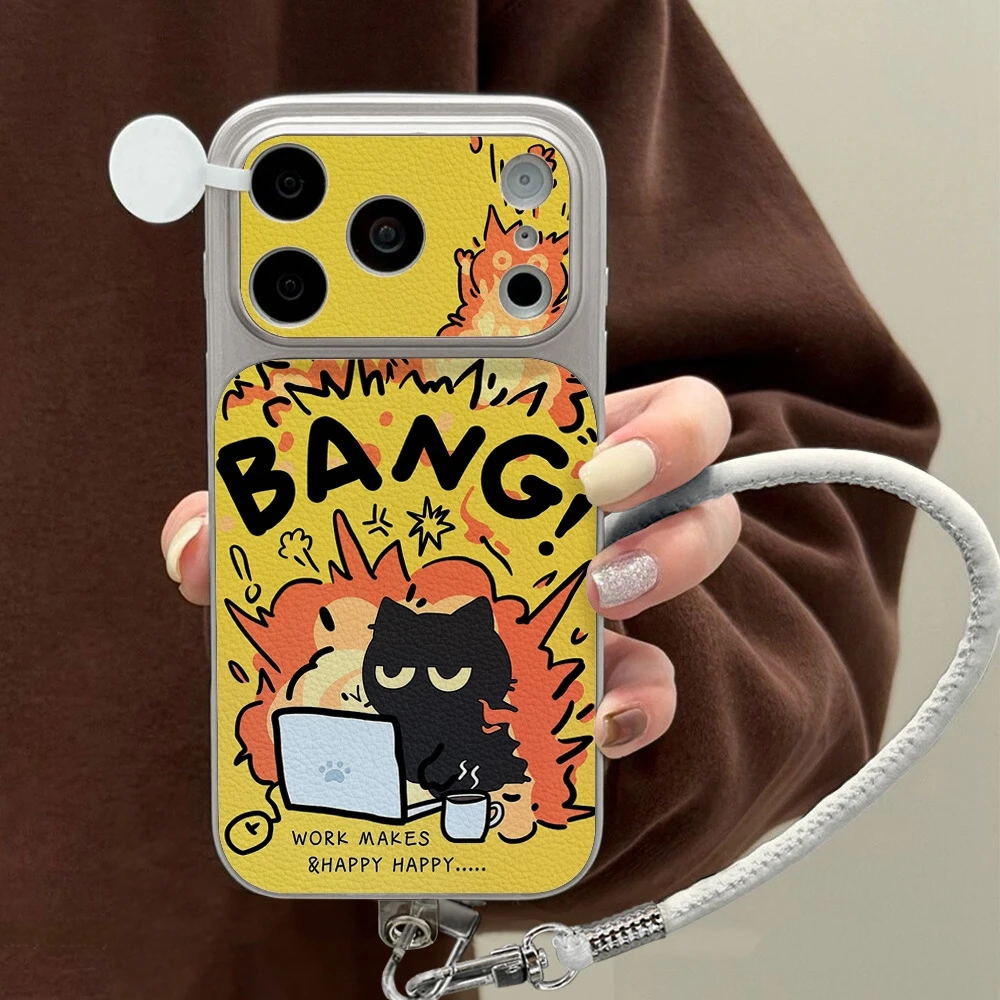 Phone Cases Funny - Funny Bang Cat Lichee Leather Pattern
